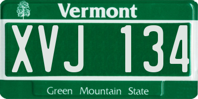 VT license plate XVJ134