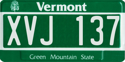 VT license plate XVJ137