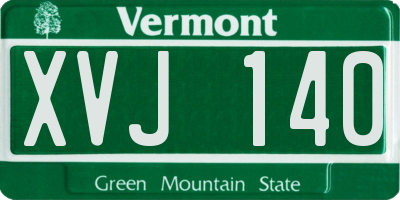 VT license plate XVJ140