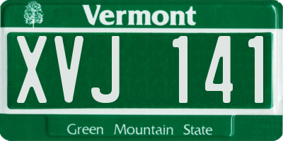 VT license plate XVJ141