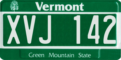 VT license plate XVJ142