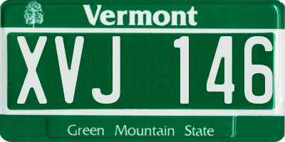 VT license plate XVJ146