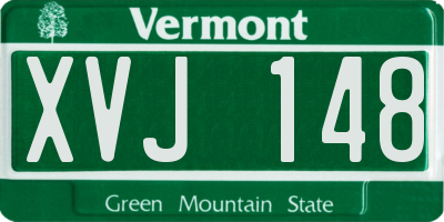 VT license plate XVJ148