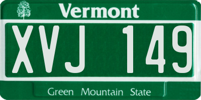 VT license plate XVJ149