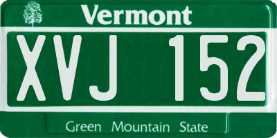 VT license plate XVJ152