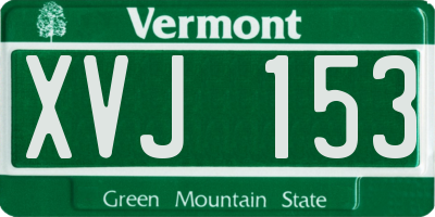 VT license plate XVJ153