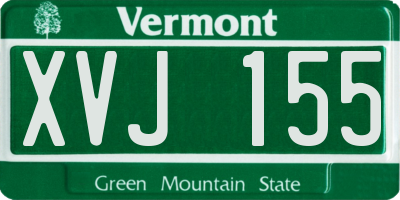 VT license plate XVJ155