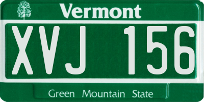 VT license plate XVJ156
