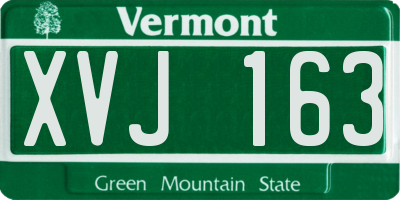 VT license plate XVJ163