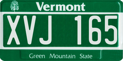 VT license plate XVJ165