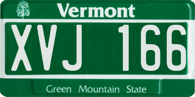 VT license plate XVJ166