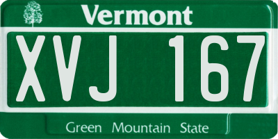 VT license plate XVJ167
