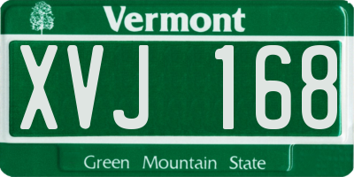 VT license plate XVJ168
