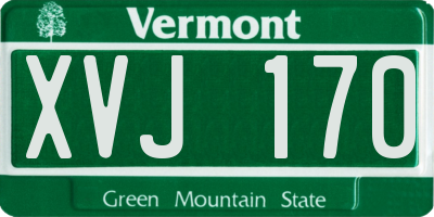 VT license plate XVJ170
