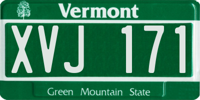 VT license plate XVJ171