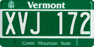 VT license plate XVJ172