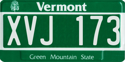 VT license plate XVJ173