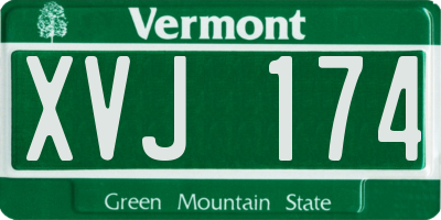 VT license plate XVJ174