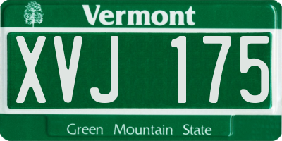 VT license plate XVJ175