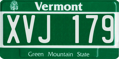VT license plate XVJ179