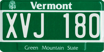 VT license plate XVJ180