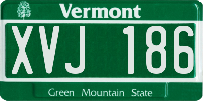 VT license plate XVJ186