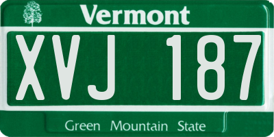 VT license plate XVJ187