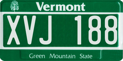 VT license plate XVJ188