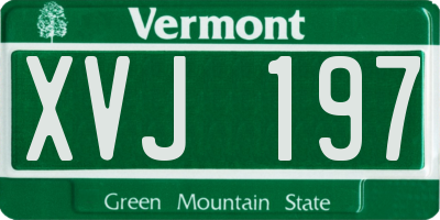 VT license plate XVJ197
