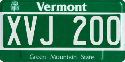 VT license plate XVJ200