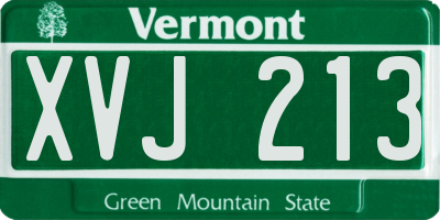 VT license plate XVJ213