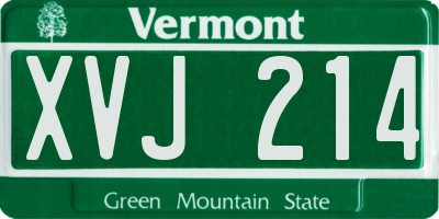VT license plate XVJ214