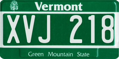 VT license plate XVJ218