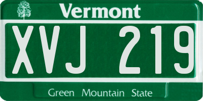 VT license plate XVJ219
