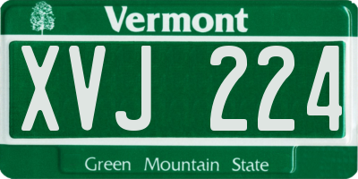VT license plate XVJ224