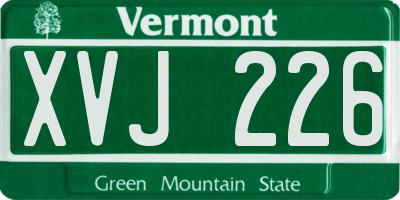 VT license plate XVJ226