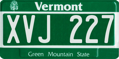 VT license plate XVJ227