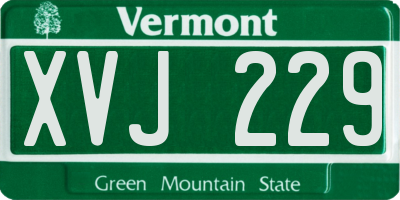 VT license plate XVJ229