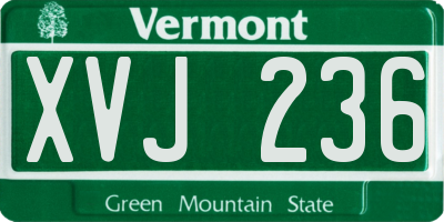 VT license plate XVJ236