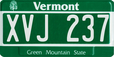 VT license plate XVJ237