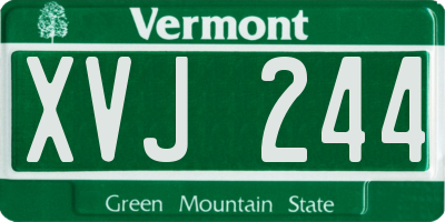 VT license plate XVJ244