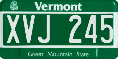 VT license plate XVJ245