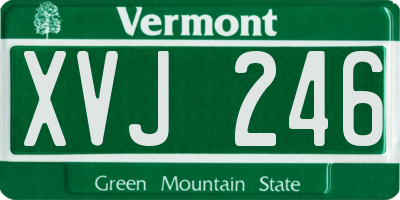VT license plate XVJ246