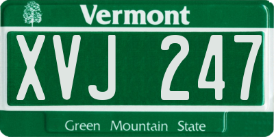 VT license plate XVJ247