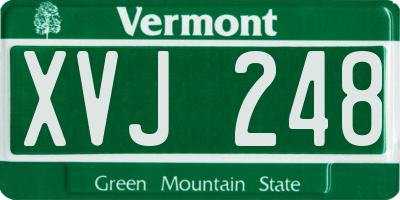 VT license plate XVJ248