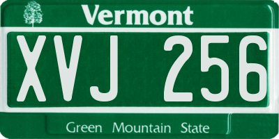 VT license plate XVJ256