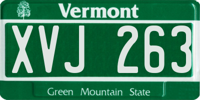 VT license plate XVJ263