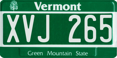 VT license plate XVJ265
