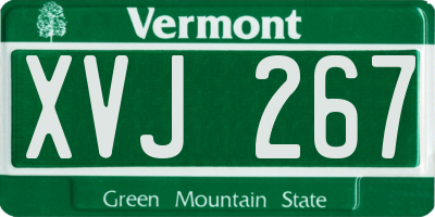 VT license plate XVJ267