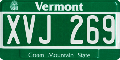 VT license plate XVJ269